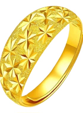 高品质满天星沙金戒指女不掉色