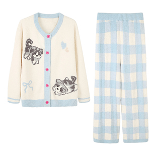 安之伴【巨保暖】半边绒睡衣女款秋冬季加绒加厚冬天珊瑚绒家居服