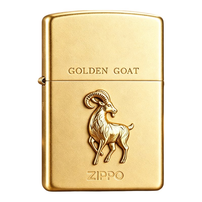 zippo金羊镀金防风煤油打火机