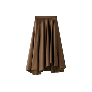 TEASEL「优雅映现」进口缎面醋酸丝滑飘逸大摆A字伞裙垂感半裙