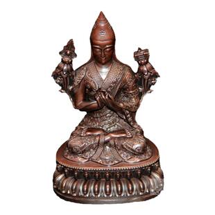 藏密坊 佛堂供奉桌面摆件纯铜大圆满译者全知麦彭仁波切复古色