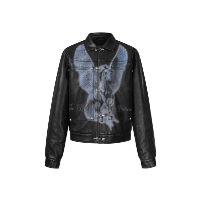 TBHNP曙光辉月骑士天马印花皮衣