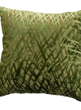 鲸屿 雪松初蕨北欧风绿色植物叶子抱枕套卧室客厅沙发方形靠垫