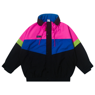 儿童秋冬三合一冲锋衣2025新款山系童装上衣男童撞色拼接立领外套