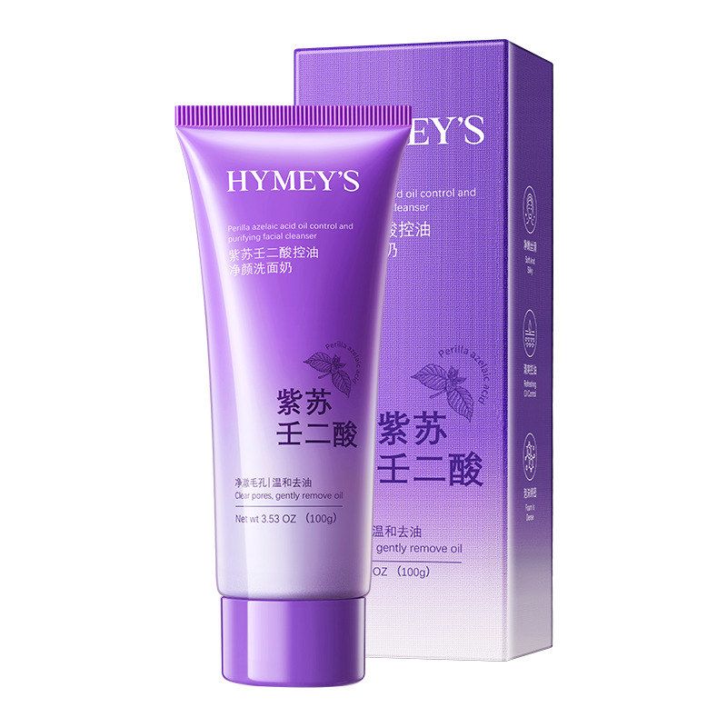 HYMEY'S紫苏壬二酸清爽净颜洗面奶深层清洁毛孔温和清爽洁面乳膏