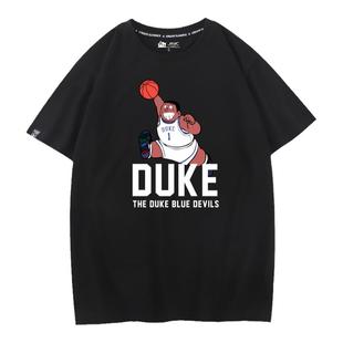 秀洛鹈鹕胖虎T恤男联名蔡恩威廉森杜克大学T恤ZION篮球运动短袖