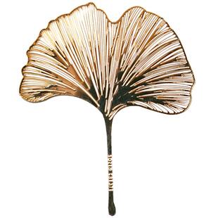 手心里四季之叶黄铜镀18K金金属书签高档精致高级感古典中国风定制文创礼品生日礼物送老师教师节节高档礼物