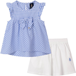 暇步士童装女童套装26夏新款小童甜美活泼衫上衣儿童俏皮舒适短裤