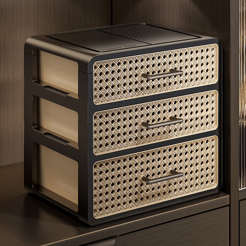 内衣收纳盒抽屉式家用衣柜内裤袜子贴身衣物整理神器可分格三合一
