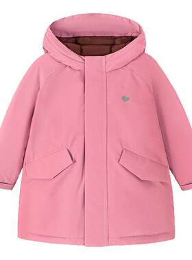 迷你巴拉男童女童长款连帽羽绒服
