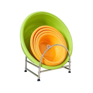 落地盆架浴室盆子脸盆收纳架不锈钢厕所卫生间放婴儿洗澡盆置物架