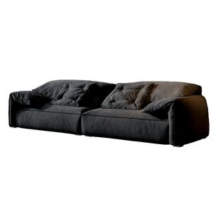 广巢 大象耳朵沙发意式布艺baxter客厅直排磨砂布小户型组合极简B