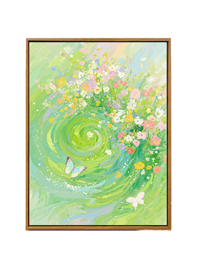 花海蝴蝶diy数字油画填涂色手工绘春色绿意治愈系花卉油彩装饰画