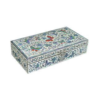 螺钿漆器首饰盒中式公主复古实木质手工贝雕饰品盒耳环项链收纳盒