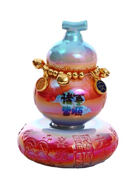 景德镇陶瓷转转葫芦桌面摆件装饰