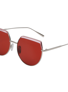 VINTAGETASTE 猫眼拼色大框架时髦设计感偏光镜墨镜ins风太阳眼镜