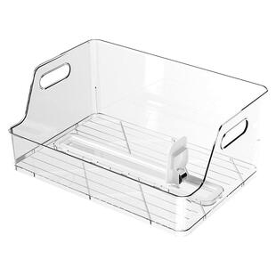 透明防倾倒书立书架收纳盒自动回弹书夹固定加厚亚克力透明可伸缩学生书桌面收纳书本办公文置物架整理盒书档