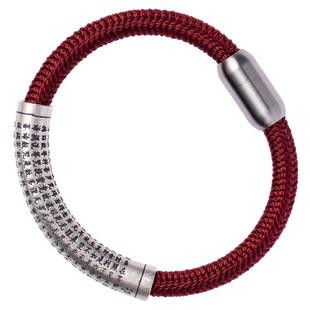 足银心经红绳手链女编织手绳马年本命年纯银复古男士银饰情侣礼物