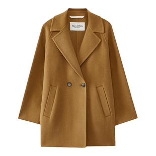Marc O'Polo/MOP春秋新款时尚经典绵羊毛双面羊绒毛呢大衣外套女