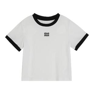 布丁哈鲁童装春装女童洋气短袖2026春夏新款儿童简约百搭长袖T恤