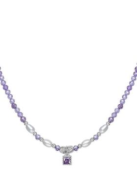 周六福项链女几何链坠S925银高级感轻奢小众送女友本命年礼物