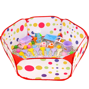 儿童沙子玩具沙室内决明子玩具沙滩玩具套装仿瓷沙家用围栏挖沙池