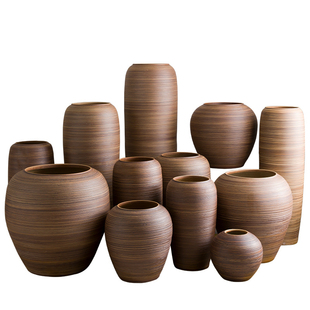 现代简约景德镇陶瓷花瓶客厅酒店插花陶罐陶缸落地花盆装饰品摆件