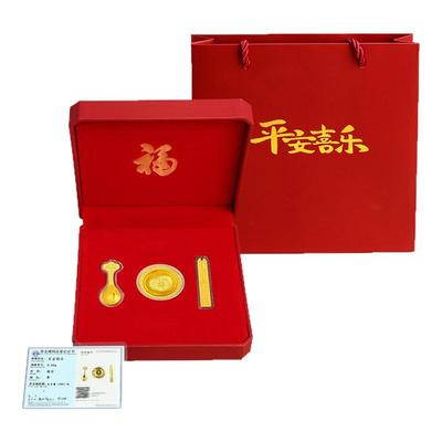 【新品】诗普琳 足金999碗筷勺0.68g 黄金金条金币投资中秋送礼