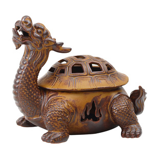 宽和 大号龙龟陶瓷盘香炉家用室内仿古创意中式塔香檀香炉香薰炉