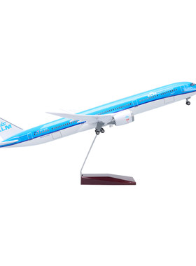 带灯47cm荷兰航空波音787-10仿真飞机模型摆件收藏礼物客机KLM