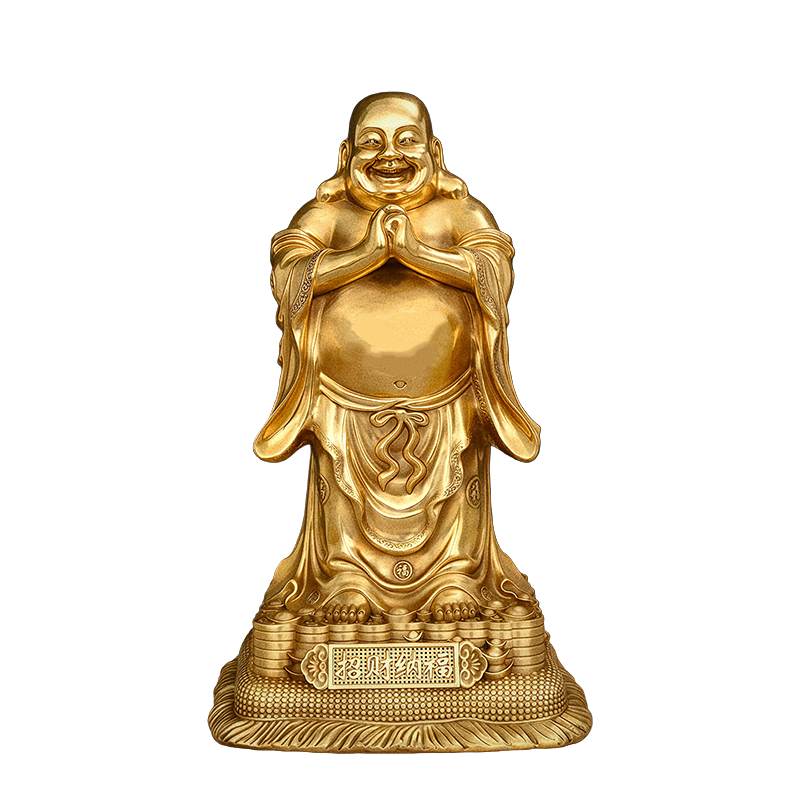 黄铜黄金袋弥勒佛笑佛佛像摆件