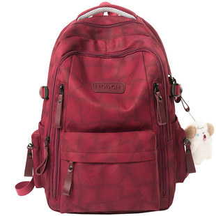 印花石头纹小众书包女初中生中学生轻便双肩包男款大学生通勤背包