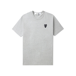 IT CDG PLAY COMME des GARCONS川久保玲情侣爱心logo缝饰短袖T恤