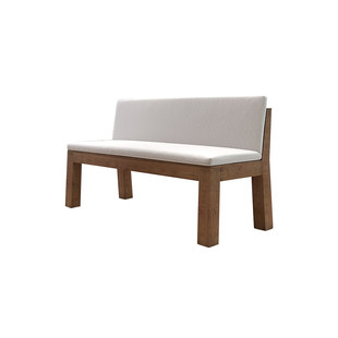 现代实木靠背沙发凳带软包坐垫客厅家用餐椅休闲长椅图书馆简约凳