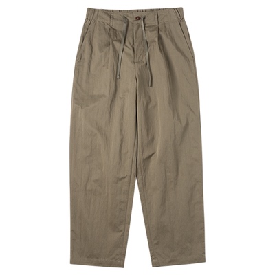 锦棉混纺光泽自然褶皱长裤直筒