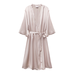 新娘晨袍』桑罗真丝睡袍100%桑蚕丝女睡衣简约舒适家居服女可外穿