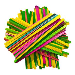 彡竹彩色竹条DIY竹编染色竹条彩色竹篾竹片手工diy材料包竹编烟花