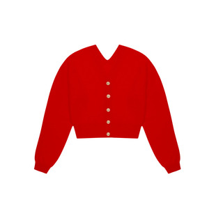 IRO Night 山羊绒毛衣针织开衫女红色法式轻奢秋季款