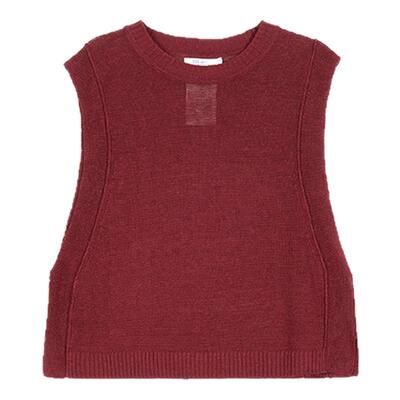 kleeklee粗针亚麻针织背心