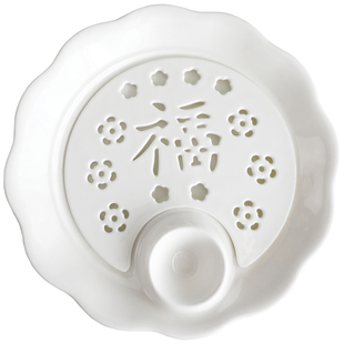 家用双层饺子盘简约骨瓷蒸盘虾盘厨房餐具圆形多功能蒸食盘可微波