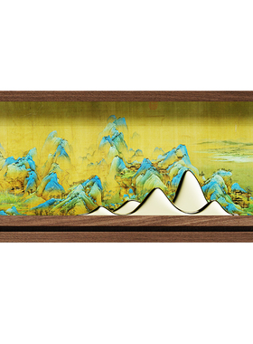 新中式黑胡桃木灯光画小夜灯摆件