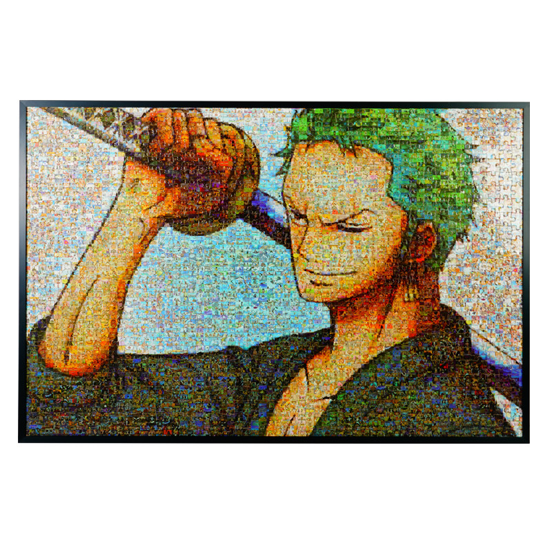 笑脸路飞拼图框1000片画框挂墙