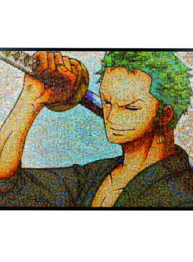 笑脸路飞拼图框1000片画框挂墙
