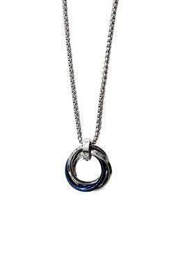 欧美轻奢双环钛钢项链情侣款