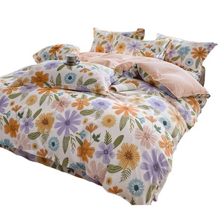 紫罗兰纯棉印花被套单件全棉200×230被罩学生1.8m双人单品被套