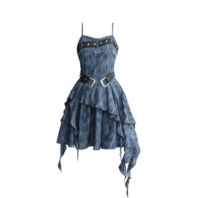 UNIFREEPLUS大码吊带牛仔连衣裙