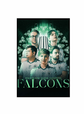 falcons夺冠装饰画CS2026科隆Major猎鹰NiKo反恐精英有框挂画壁画