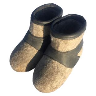 老爹加绒加厚纯羊毛内里牛皮不变形毡靴时尚棉鞋雪地靴套筒男靴