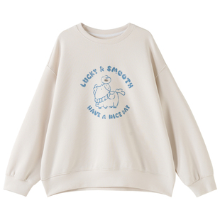 女大童韩版卡通圆领卫衣2026春装新款青少年学生休闲宽松套头上衣