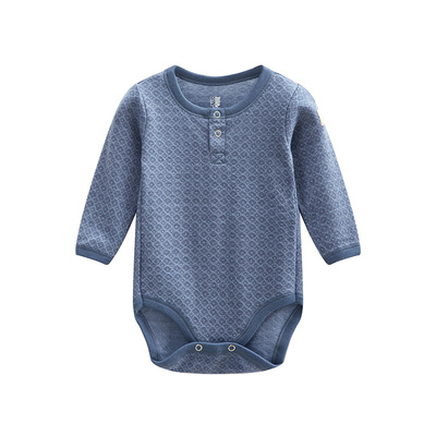 挪威janus宝宝提花羊毛保暖哈衣